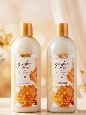 2 NEW BATH & BODY WORKS GINGHAM GLOW HAIR MOISTURIZING CONDITIONER 16OZ SCENTED